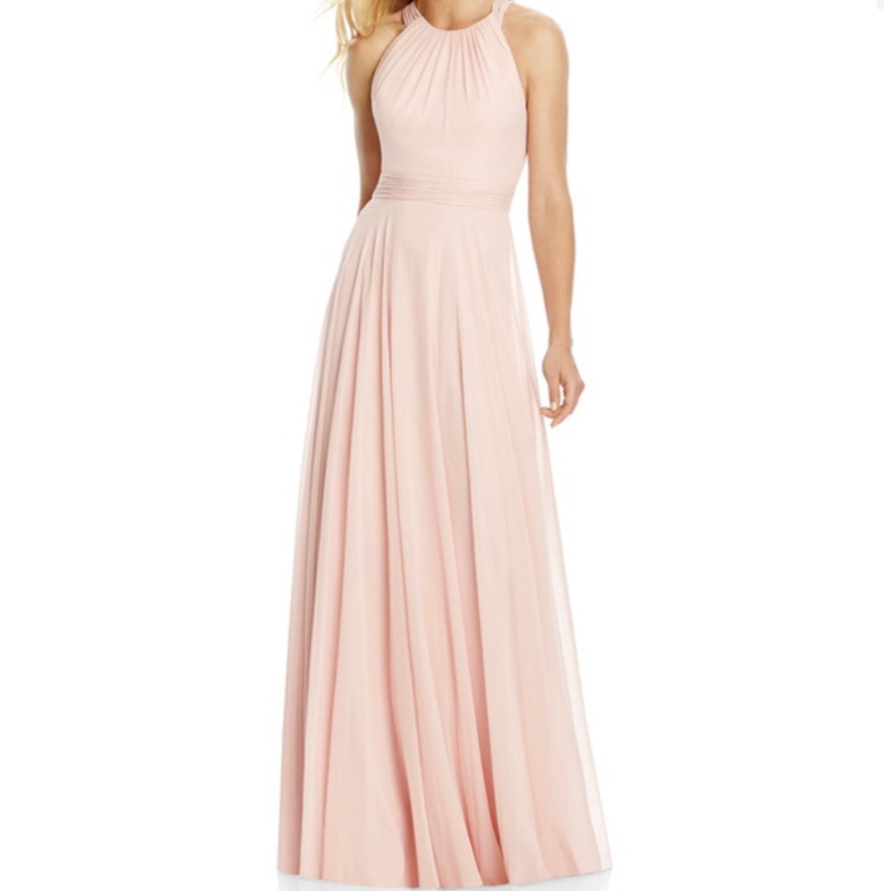 After Six Full length Lux Chiffon Dress in Blush 6760 Size 12